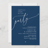 "Happily Ever After Party" Modern Wedding Dinner Kaart (Voorkant)