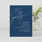 "Happily Ever After Party" Modern Wedding Dinner Kaart (Staand voorkant)