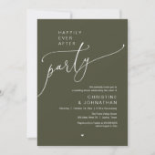 "Happily Ever After Party" Modern Wedding Dinner Kaart (Voorkant)
