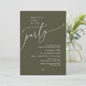 "Happily Ever After Party" Modern Wedding Dinner Kaart (Staand voorkant)
