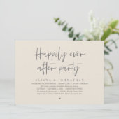  Happily Ever After Party Modern Wedding Reception Kaart (Staand voorkant)