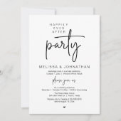 Happily Ever After Party, Modern Wedding Reception Kaart (Voorkant)