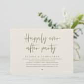  Happily Ever After Party Modern Wedding Reception Kaart (Staand voorkant)