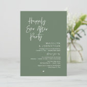 Happily Ever After Party, Modern Wedding Reception Kaart (Staand voorkant)