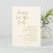 Happily Ever After Party, Modern Wedding Reception Kaart (Staand voorkant)