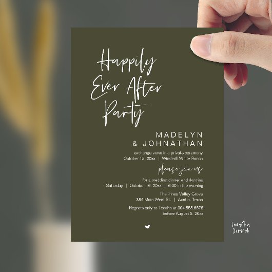 Happily Ever After Party, Modern Wedding Reception Kaart