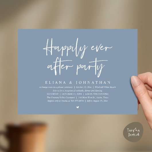  Happily Ever After Party Modern Wedding Reception Kaart