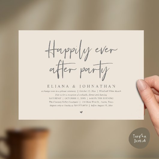  Happily Ever After Party Modern Wedding Reception Kaart