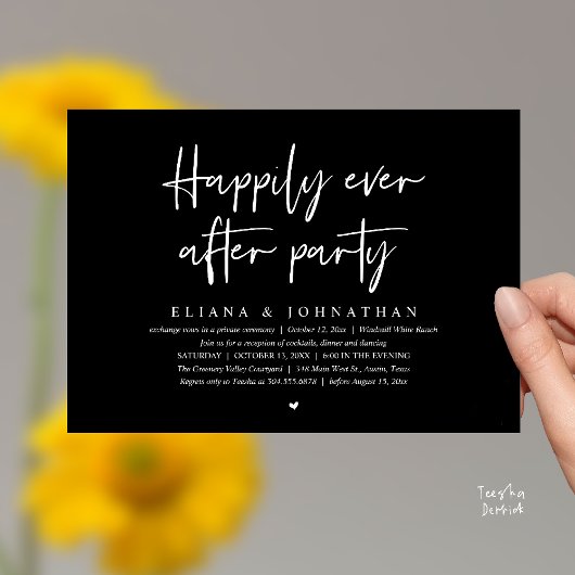 Happily Ever After Party Modern Wedding Reception Kaart