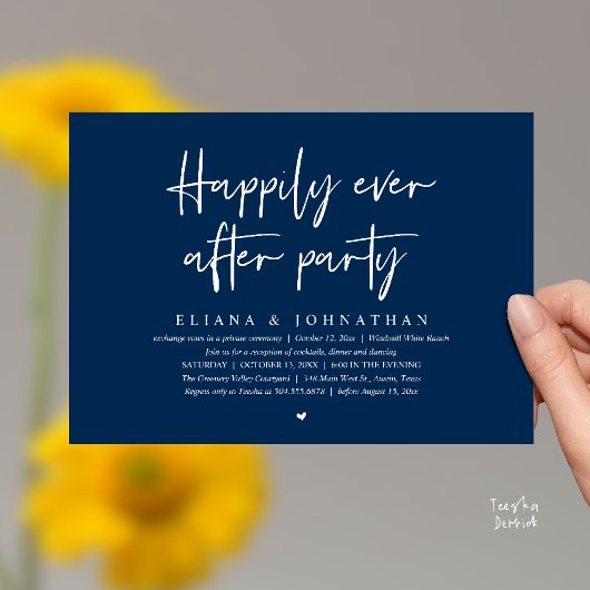  Happily Ever After Party Modern Wedding Reception Kaart