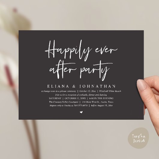 Happily Ever After Party Modern Wedding Reception Kaart