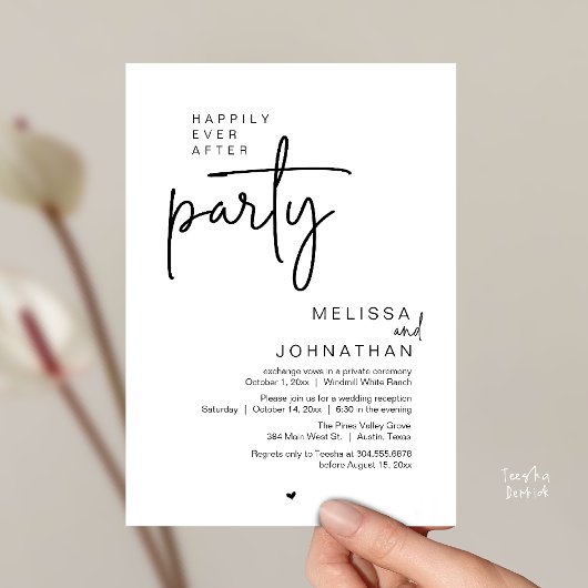 Happily Ever After Party, Modern Wedding Reception Kaart