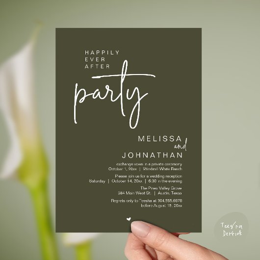 Happily Ever After Party, Modern Wedding Reception Kaart