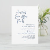 Happily Ever After Party, Modern Wedding Reception Kaart (Staand voorkant)