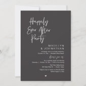 Happily Ever After Party, Modern Wedding Reception Kaart (Voorkant)