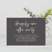 Happily Ever After Party Modern Wedding Reception Kaart (Staand voorkant)