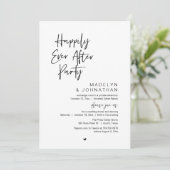 Happily Ever After Party, Modern Wedding Reception Kaart (Staand voorkant)