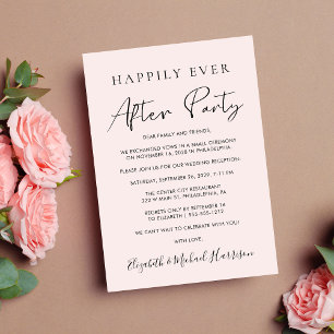 Happily Ever After Party Photo Pink Reception Aankondiging