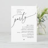 Happily Ever After Party Romance Wedding Reception Kaart (Staand voorkant)