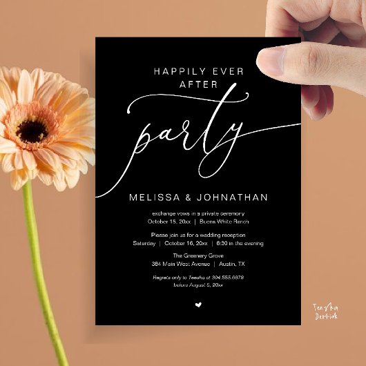 Happily Ever After Party Romance Wedding Reception Kaart