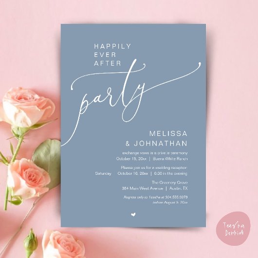 Happily Ever After Party Romance Wedding Reception Kaart
