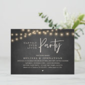Happily Ever After Party, Rustic String Lights Kaart (Staand voorkant)