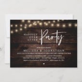 Happily Ever After Party, Rustic String Lights Kaart (Voorkant)