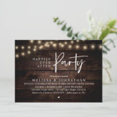 Happily Ever After Party, Rustic String Lights Kaart (Staand voorkant)