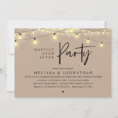 Happily Ever After Party, Rustic String Lights Kaart (Voorkant)