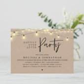 Happily Ever After Party, Rustic String Lights Kaart (Staand voorkant)