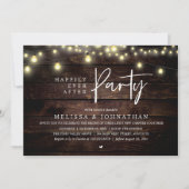 Happily Ever After Party, Rustic String Lights Kaart (Voorkant)