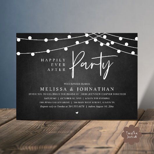 Happily Ever After Party, Rustic String Lights Kaart