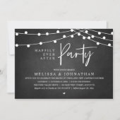 Happily Ever After Party, Rustic String Lights Kaart (Voorkant)
