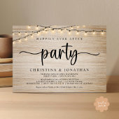 Happily Ever After Party, Rustic String Lights Wed Kaart