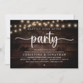 Happily Ever After Party, Rustic Wedding Dinner Kaart (Voorkant)
