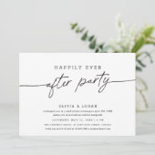 Happily Ever After Party Script Wedding Elopement Kaart (Staand voorkant)