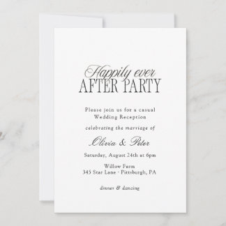Happily Ever After Party Wedding Reception Kaart
