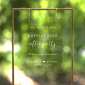 Happily Ever After Party Wedding Reception Welcome Acryl Bord
