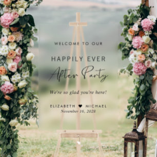 Happily Ever After Party Wedding Reception Welcome Acryl Bord