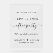 Happily Ever After Party Wedding Reception Welcome Acryl Bord (Voorkant)