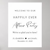 Happily Ever After Party Wedding Reception Welcome Poster (Voorkant)