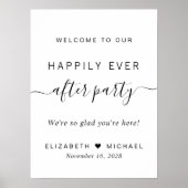 Happily Ever After Party Wedding Reception Welcome Poster (Voorkant)