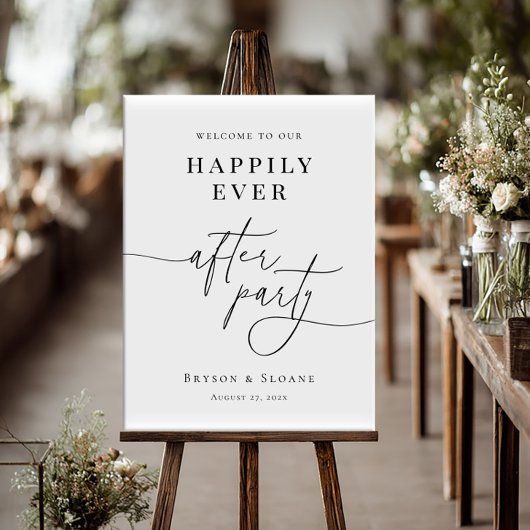 Happily Ever After Party Welcome wedding Poster