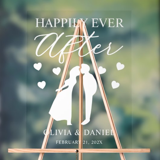 Happily Ever After Personalized Wedding Acryl Bord (Neutraal)