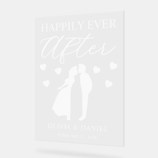 Happily Ever After Personalized Wedding Acryl Bord (Hoek)