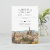 Happily Ever After Photo Barcelona Wedding Kaart (Staand voorkant)