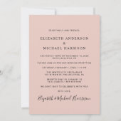 Happily Ever After Photo Blush Bruiloftsreceptie Kaart (Achterkant)