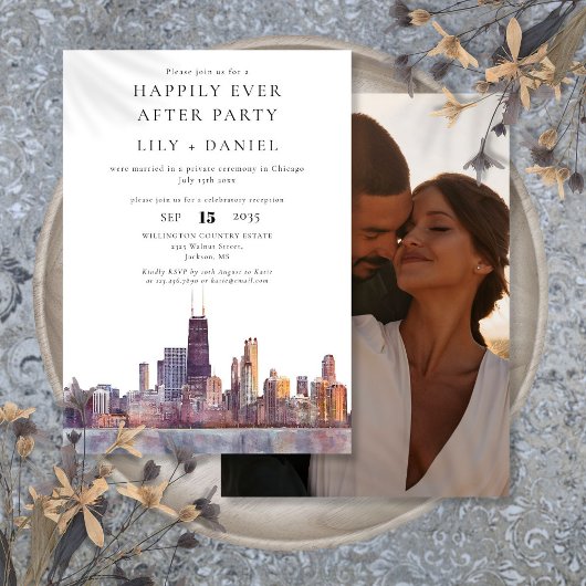 Happily Ever After Photo Chicago Wedding Kaart