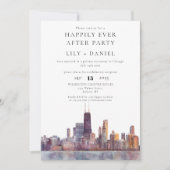 Happily Ever After Photo Chicago Wedding Kaart (Voorkant)