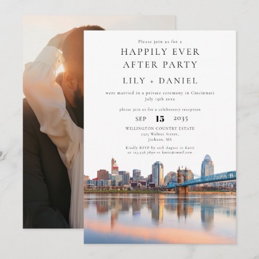Happily Ever After Photo Cincinnati Wedding Kaart (Voorkant / Achterkant)